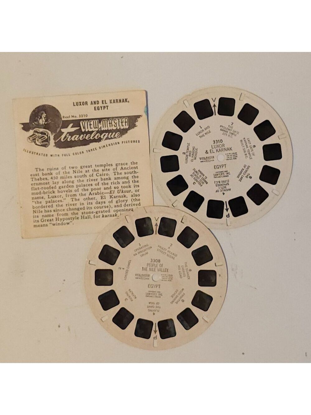 VINTAGE VIEW MASTER Reels of EGYPT - LUXOR - Nile Valley - EL Karnak